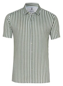 Desoto Vertical Stripes Casual Kent Short Sleeve Overhemd Groen
