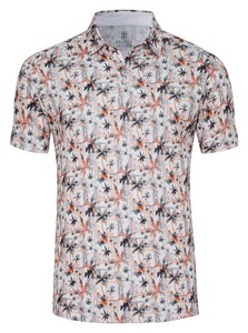 Desoto Watercolor Flowers And Palm Trees Polo Multicolor