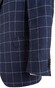 EDUARD DRESSLER Shaped Fit Linen-Cotton Check Colbert Midden Blauw