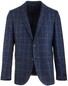 EDUARD DRESSLER Shaped Fit Luxury Silk Check Colbert Midden Blauw