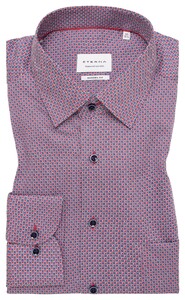 Eterna Allover Square Dot Pattern Non-Iron Twill Shirt Rusty Red