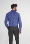 Eterna Check Poplin Cotton Non-Iron Modern Button-Down Overhemd Blauw