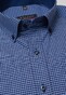 Eterna Check Poplin Cotton Non-Iron Modern Button-Down Overhemd Blauw