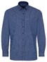 Eterna Check Poplin Cotton Non-Iron Modern Button-Down Overhemd Blauw