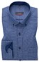 Eterna Check Poplin Cotton Non-Iron Modern Button-Down Overhemd Blauw