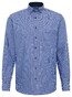 Eterna Checked Poplin Non-Iron Classic Button-Down Overhemd Donker Blauw