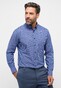 Eterna Checked Poplin Non-Iron Classic Button-Down Overhemd Donker Blauw