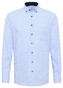 Eterna Checked Poplin Non-Iron Classic Button-Down Overhemd Licht Blauw