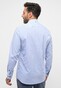 Eterna Checked Poplin Non-Iron Classic Button-Down Overhemd Licht Blauw