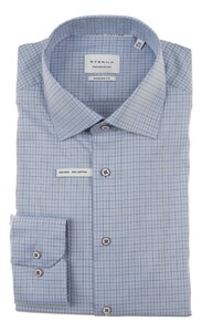 Eterna Classic Fine Check Overhemd Blauw