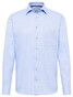 Eterna Cotton Natté Textured Basic Kent Shirt Light Blue