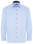 Eterna Cover Shirt Cotton Twill Non-Iron Subtle Contrast Light Blue