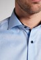 Eterna Cover Shirt Cotton Twill Non-Iron Subtle Contrast Light Blue