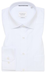 Eterna Cover Shirt Extra Long Sleeve Twill Half-Ply Cotton Non-Iron White