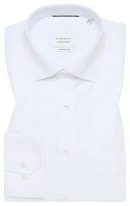 Eterna Cover Shirt Extra Sleeve Length Twill Half-Ply Cotton Non-Iron Overhemd Wit