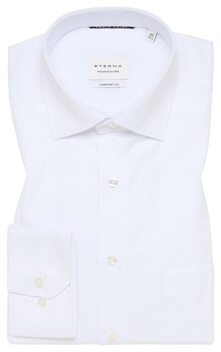 Eterna Cover Shirt Extra Sleeve Length Twill Half-Ply Cotton Non-Iron White