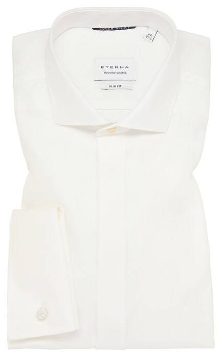 Eterna Cover Shirt Half-Ply Cotton Twill French Cuffs Ecru