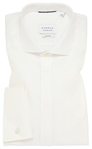 Eterna Cover Shirt Half-Ply Cotton Twill French Cuffs Overhemd Ecru