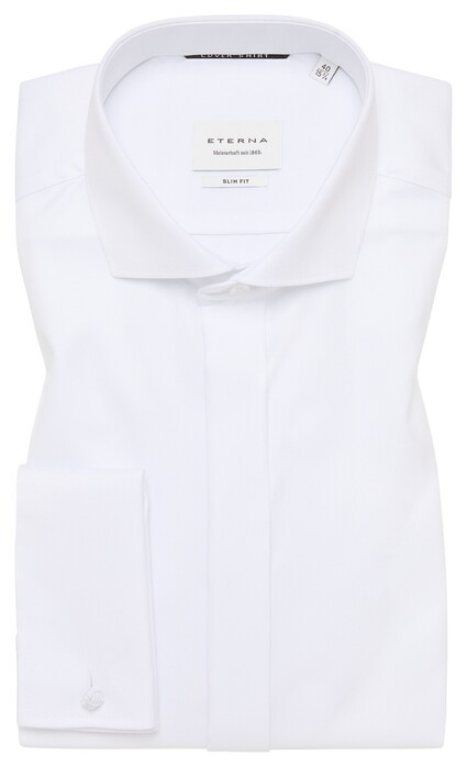 Eterna Cover Shirt Half-Ply Cotton Twill French Cuffs White