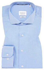 Eterna Cover Shirt Half-Ply Cotton Twill Non-Iron Shark Collar Blue