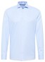 Eterna Cover Shirt Half-Ply Cotton Twill Non-Iron Shark Collar Light Blue