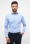 Eterna Cover Shirt Half-Ply Cotton Twill Non-Iron Shark Collar Overhemd Blauw