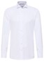 Eterna Cover Shirt Half-Ply Cotton Twill Non-Iron Shark Collar Overhemd Wit