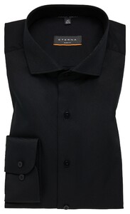 Eterna Cover Shirt Half-Ply Cotton Twill Non-Iron Shark Collar Overhemd Zwart