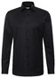 Eterna Cover Shirt Non-Iron Cotton Twill Plain Color Classic Kent Black