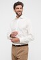 Eterna Cover Shirt Non-Iron Cotton Twill Plain Color Classic Kent Ecru