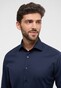 Eterna Cover Shirt Non-Iron Cotton Twill Plain Color Classic Kent Navy