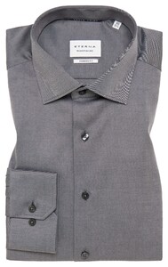Eterna Cover Shirt Non-Iron Cotton Twill Plain Color Classic Kent Overhemd Grijs