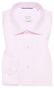 Eterna Cover Shirt Non-Iron Cotton Twill Plain Color Classic Kent Overhemd Rosa