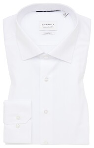 Eterna Cover Shirt Non-Iron Cotton Twill Plain Color Classic Kent White