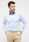 Eterna Cover Shirt Twill Cotton Non-Iron Contrast Details Light Blue