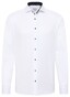 Eterna Cover Shirt Twill Cotton Non-Iron Contrast Details Overhemd Wit