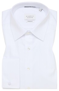 Eterna Cover Shirt Twill Cotton Non-Iron French Cuffs Overhemd Wit