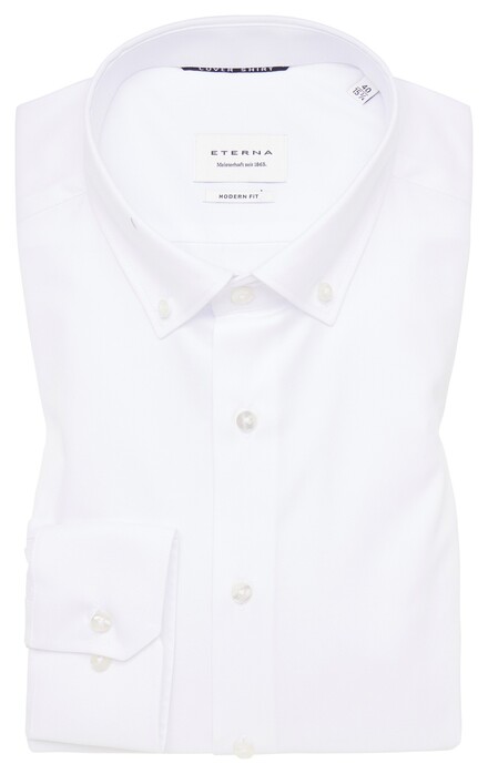 Eterna Cover Shirt Twill Cotton Non-Iron Modern Button-Down Overhemd Wit