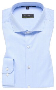 Eterna Cover Shirt Twill Cotton Non-Iron Super Slim Light Blue