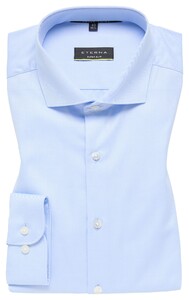 Eterna Cover Shirt Twill Cotton Non-Iron Super Slim Overhemd Licht Blauw
