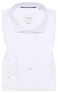 Eterna Cover Shirt Twill Cotton Non-Iron Super Slim White