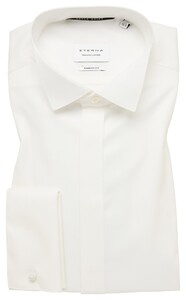 Eterna Cover Shirt Twill French Cuffs Wing Collar Overhemd Ecru