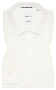 Eterna Cover Shirt Twill Half-Ply Cotton Non-Iron Classic Kent Ecru