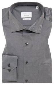 Eterna Cover Shirt Twill Half-Ply Cotton Non-Iron Classic Kent Grey