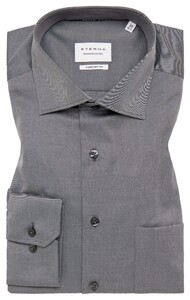 Eterna Cover Shirt Twill Half-Ply Cotton Non-Iron Classic Kent Overhemd Grijs