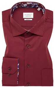 Eterna Cover Shirt Twill Half-Ply Cotton Non-Iron Kent Collar Bordeaux