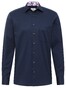 Eterna Cover Shirt Twill Half-Ply Cotton Non-Iron Kent Collar Navy