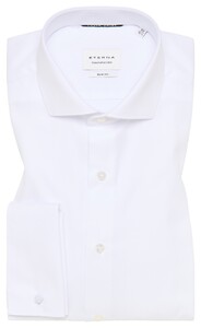 Eterna Cover Shirt Twill Non-Iron Cotton French Cuffs White