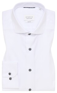 Eterna Cover Shirt Twill Uni Cotton Non-Iron Button Contrast White