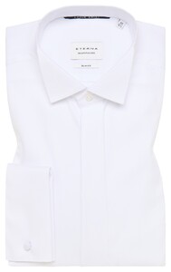 Eterna Cover Shirt Wing Collar Non-Iron Half-Ply Cotton Twill Overhemd Wit
